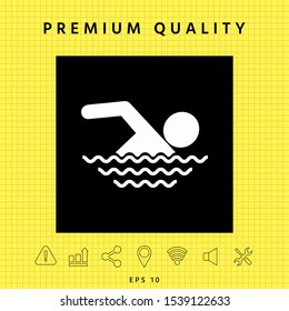 Swim icon symbol. Graphic elements for your design