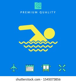 Swim icon symbol. Graphic elements for your design
