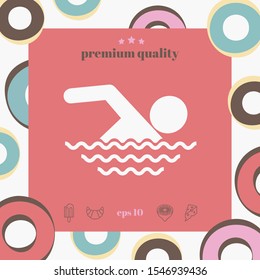 Swim icon symbol. Graphic elements for your design