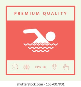 Swim icon symbol. Graphic elements for your design