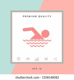 Swim icon symbol. Graphic elements for your design