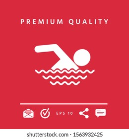 Swim icon symbol. Graphic elements for your design