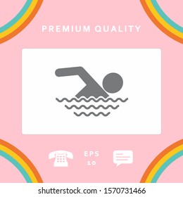 Swim icon symbol. Graphic elements for your design