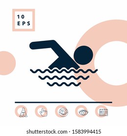 Swim icon symbol. Graphic elements for your design