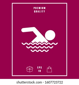 Swim icon symbol. Graphic elements for your design