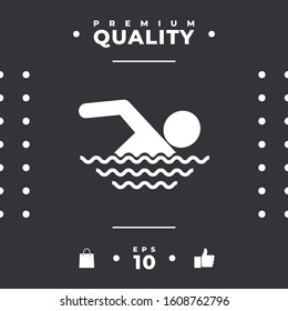 Swim icon symbol. Graphic elements for your design