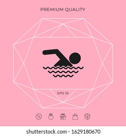 Swim icon symbol. Graphic elements for your design