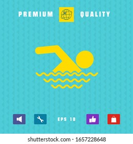 Swim icon symbol. Graphic elements for your design