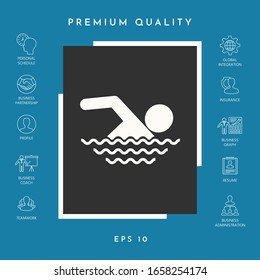 Swim icon symbol. Graphic elements for your design