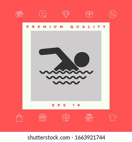 Swim icon symbol. Graphic elements for your design