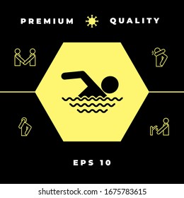 Swim icon symbol. Graphic elements for your design