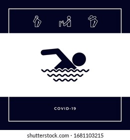 Swim Symbol Symbol. Grafische Elemente für Ihr Design