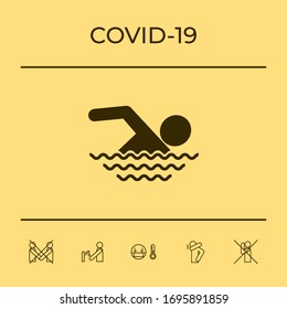 Swim icon symbol. Graphic elements for your design