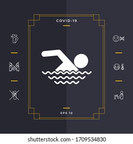 Símbolo de icono nadar. Elementos gráficos para el diseño
