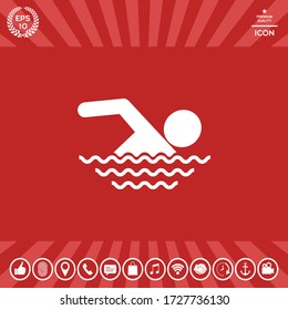 Swim icon symbol. Graphic elements for your design