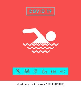 Swim icon symbol. Graphic elements for your design