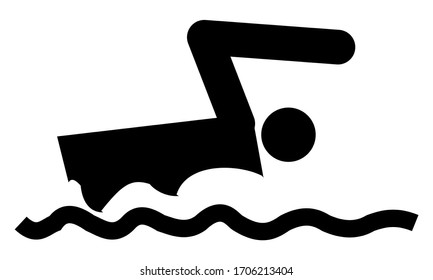 Swim icon in trendy flat style isolated on white background for web and app