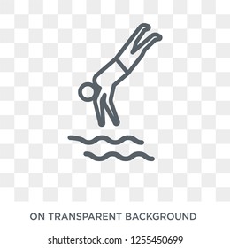 Swim icon. Trendy flat vector Swim icon on transparent background from Gym and fitness collection. High quality filled Swim symbol use for web and mobile