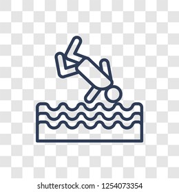 Swim icon. Trendy linear Swim logo concept on transparent background from Gym and Fitness collection