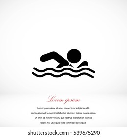 swim icon vector, flat design best vector icon