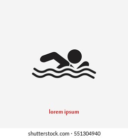 swim icon vector, flat design best vector icon