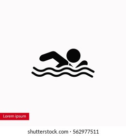 swim icon vector, flat design best vector icon