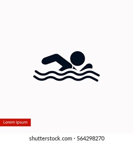 swim icon vector, flat design best vector icon