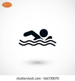 swim icon vector, flat design best vector icon