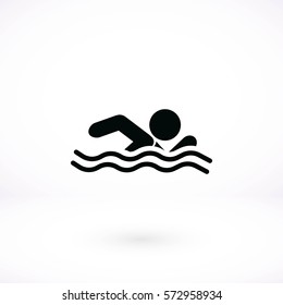 swim icon vector, flat design best vector icon