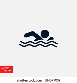 swim icon vector, flat design best vector icon