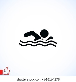 swim icon vector, flat design best vector icon