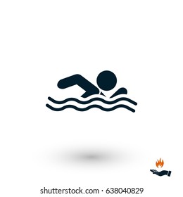 swim icon vector, flat design best vector icon