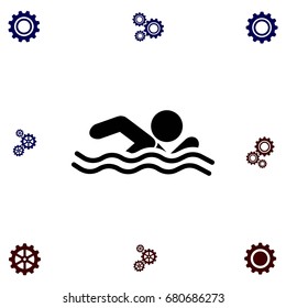 swim icon vector, flat design best vector icon