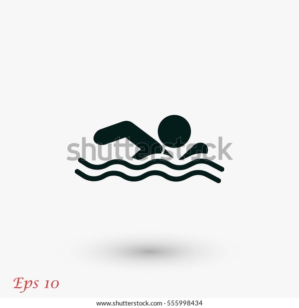 Swim Icon Vector Flat Design Best Stock Vector (Royalty Free) 555998434 ...