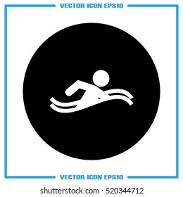 swim icon vector illustration eps10. Isolated badge swimmer for website or app - stock infographics