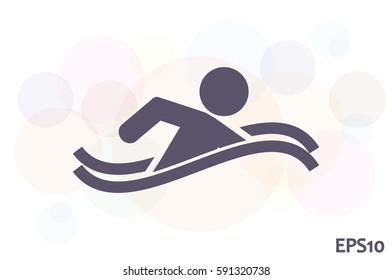 swim icon vector illustration eps10. Isolated badge swimmer for website or app - stock infographics