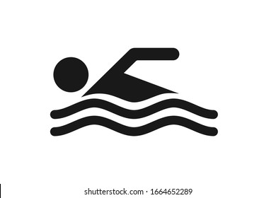 swim icon vector on white background 