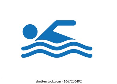 swim icon vector on white background 