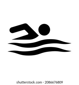 Swim icon vector on white background. Illustration with black swim icon. Symbol, logo illustration.