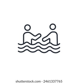 Swim icon. vector.Editable stroke.linear style sign for use web design,logo.Symbol illustration.