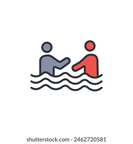 Swim icon. vector.Editable stroke.linear style sign for use web design,logo.Symbol illustration.