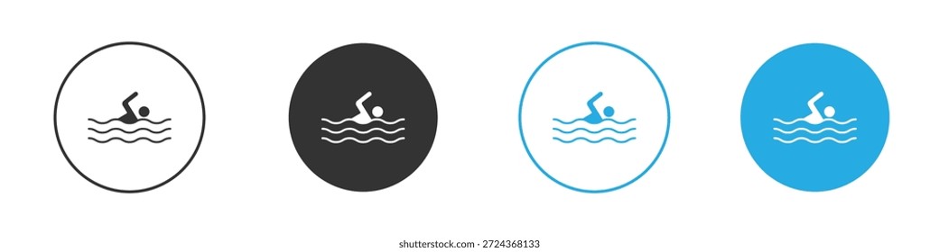 Elemento de design de ícones de natação. ilustração de vetor em fundo branco.