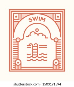 SWIM AND ILLUSTRATION ICON CONCEPT