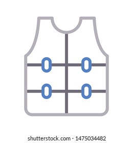 swim jacket colour line vector icon