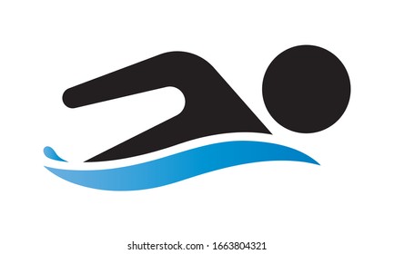 Swim logo for application or website. Swimming championship icon.