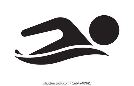 Swim logo for application or website. Swimming championship icon.