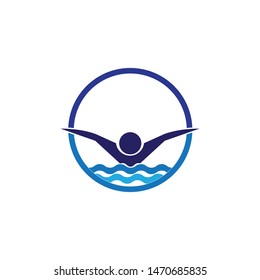 Swim logo template vector icon design