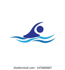 Swim logo template vector icon design