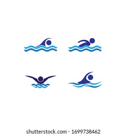 Swim Logo Template Vector Icon Design