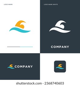 Swim Logo Vector Icon Illustration Design